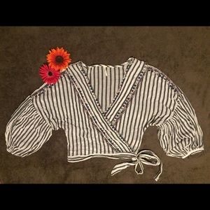 Free people striped wrap top